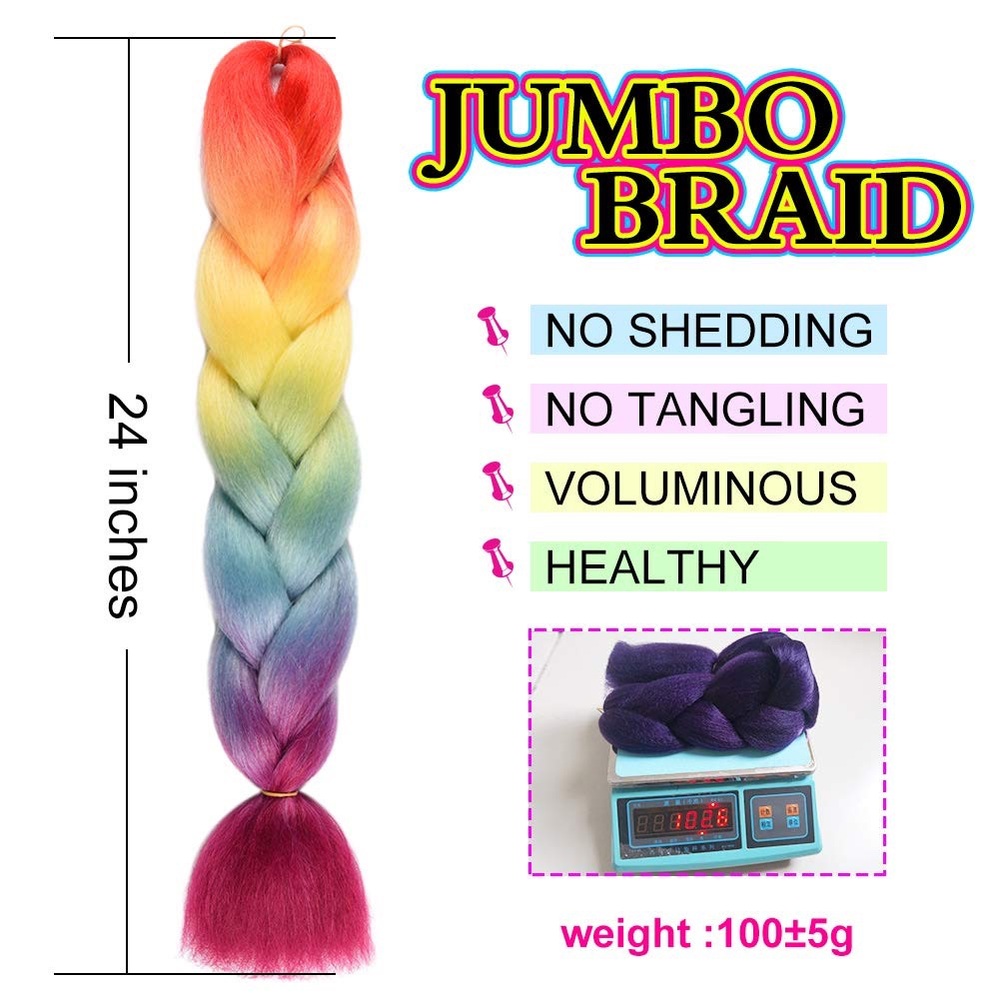 2 pack of Rainbow Braiding Hair